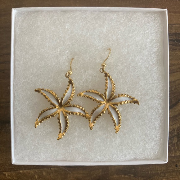 Jewelry - NEW 18K Gold Plated Stainless Steel Starfish Earrings